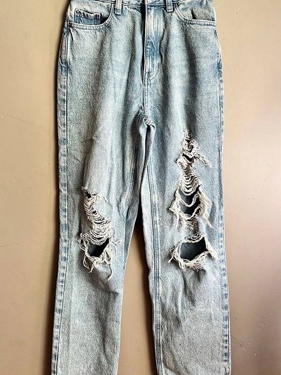 PLAYBOY Denim - Playboy by Pacsun Distressed Straight Leg Jeans in Blue Waist 24